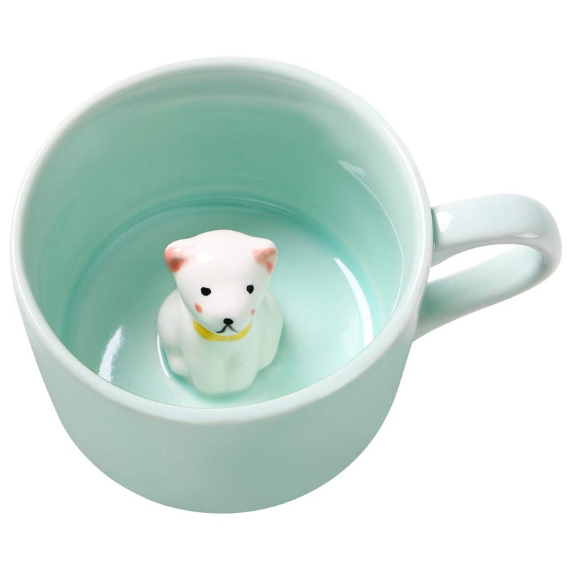 Lemon Park Surprise 3D Coffee Mug Animal Inside 8 oz with Puppy,Cute Cartoon Handmade Ceramics Cup,Christmas Birthday Surprise for Friends Family or Kids (Puppy) - Image 1